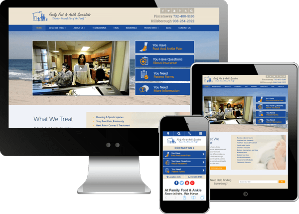 Multi-device view of Family Foot and Ankle's website