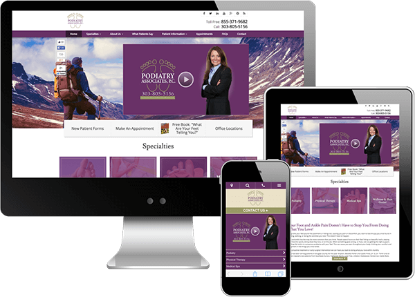 Multi-device view of Podiatry Associates, P.C.'s website